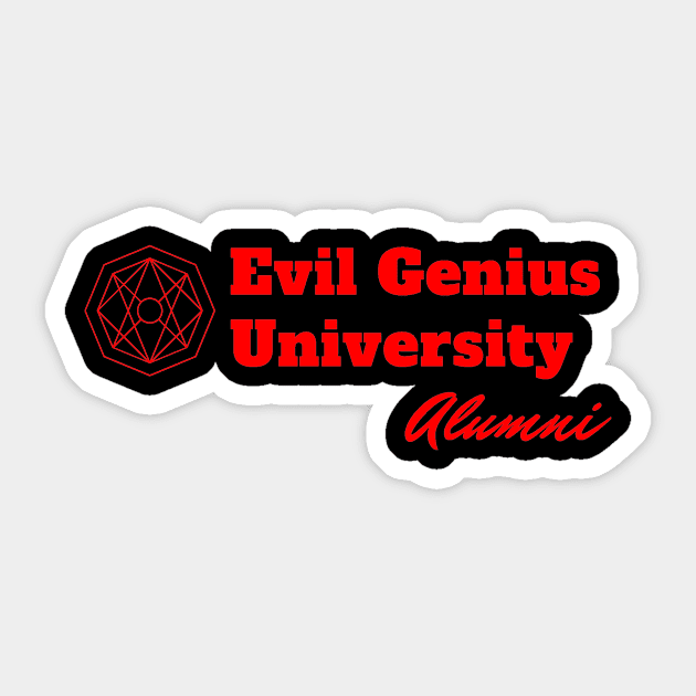 Evil Genius University Sticker by TeeNoir